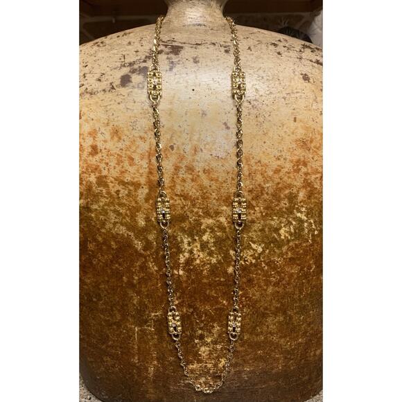 Camrose Kross JBK Gold and Rhinestone Paper Clip Necklace - Picture 6 of 9